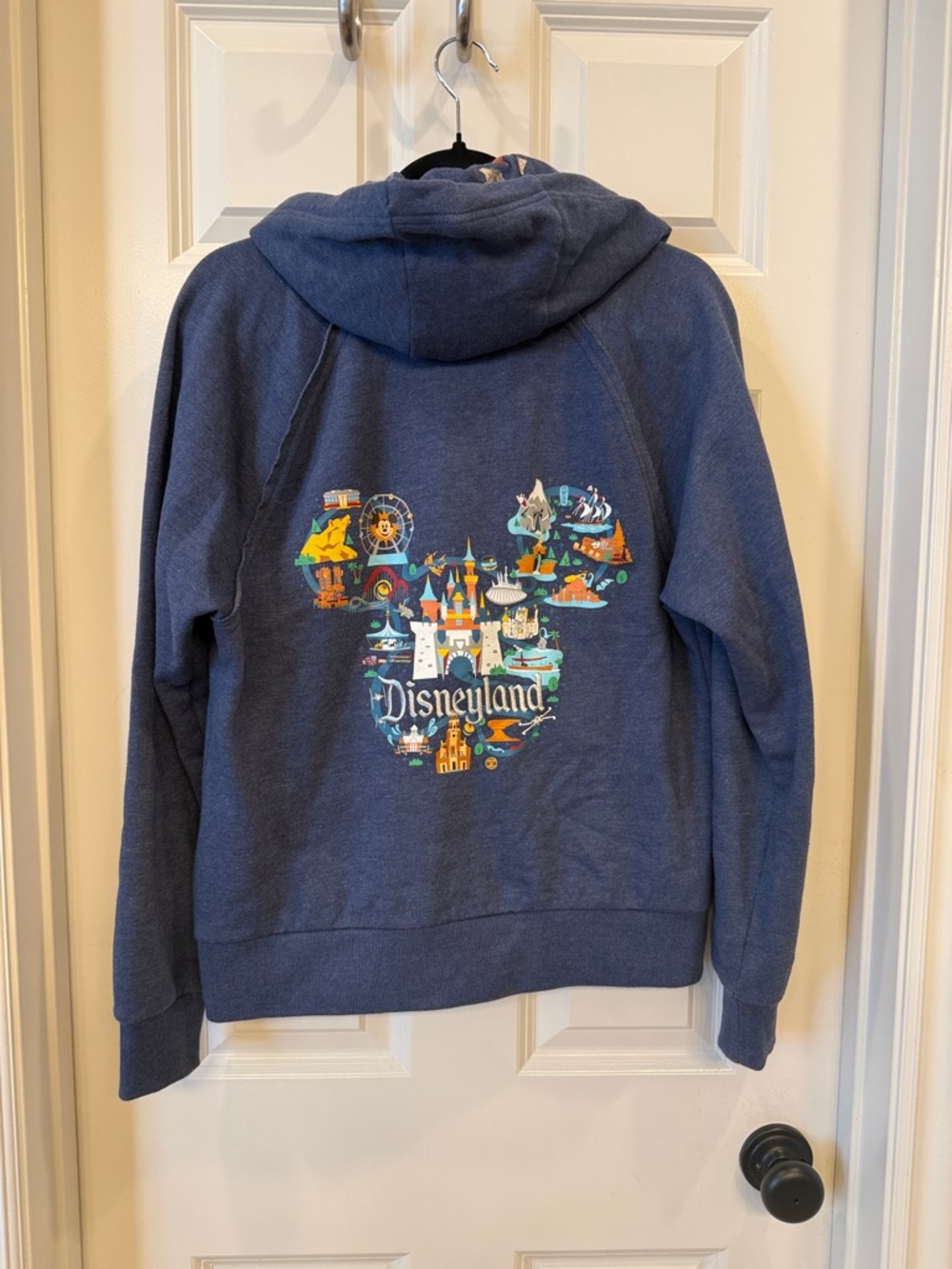 Disneyland Blue Zip-Up Hoodie with Mickey Print and embroidered back - Picture 7 of 12